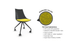 Luna Wheeled Guest Chair - Black