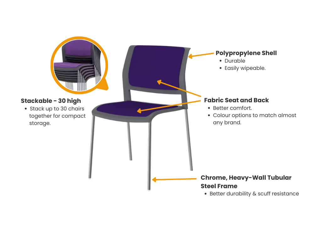 Game Stacking Chair - Fully Upholstered