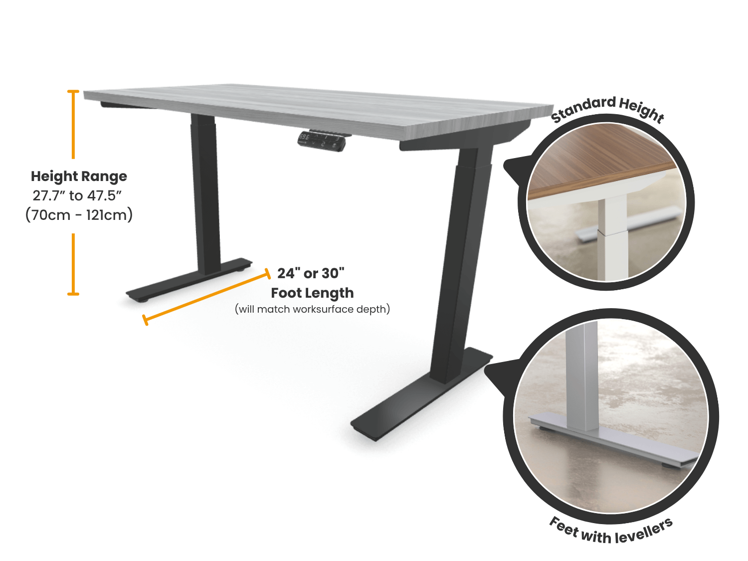 Kinetic S2 Standing Desk - Black Frame