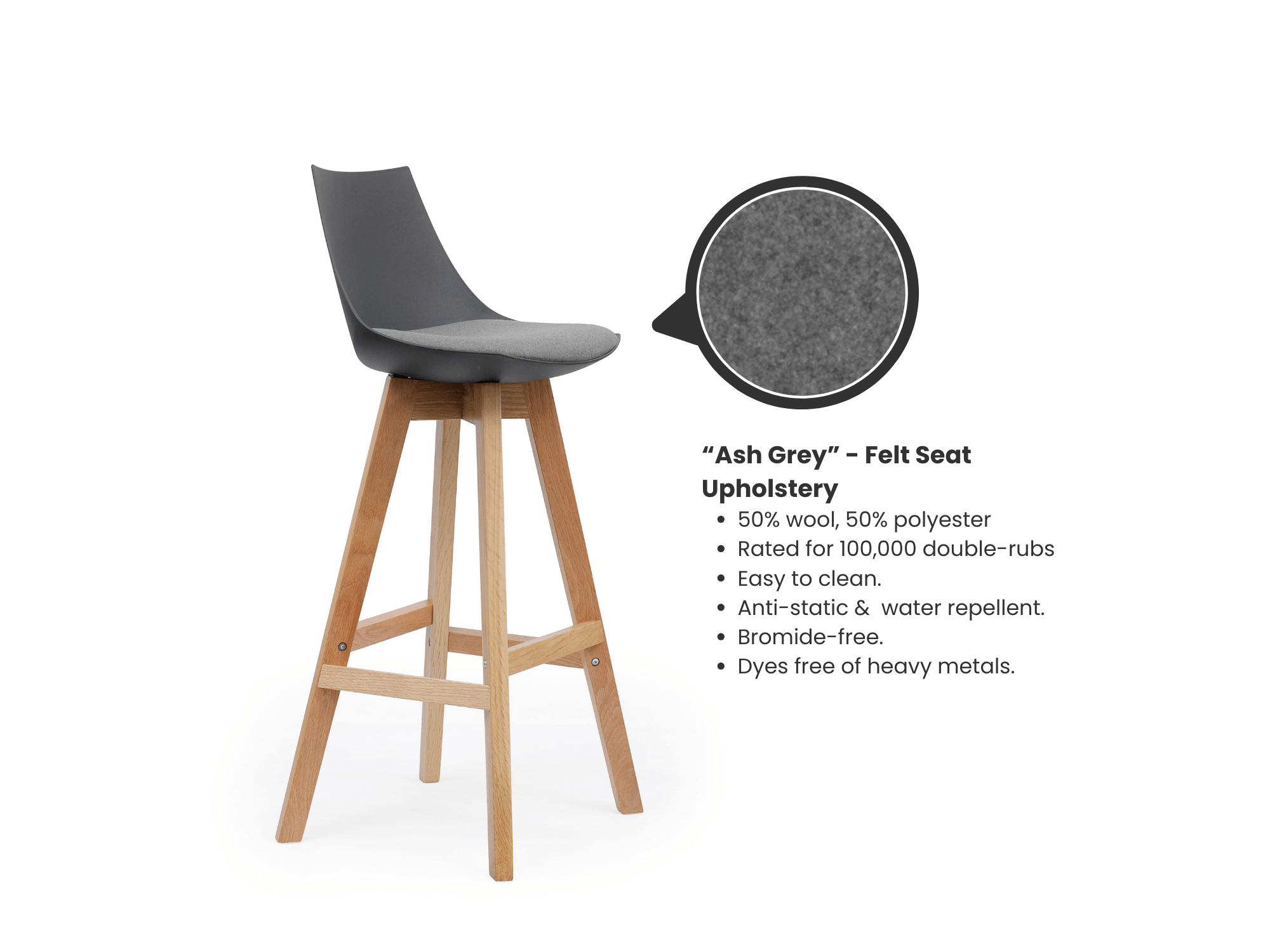 Luna Black Barstool