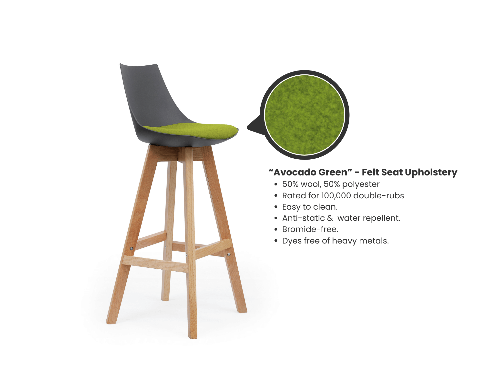 Luna Black Barstool