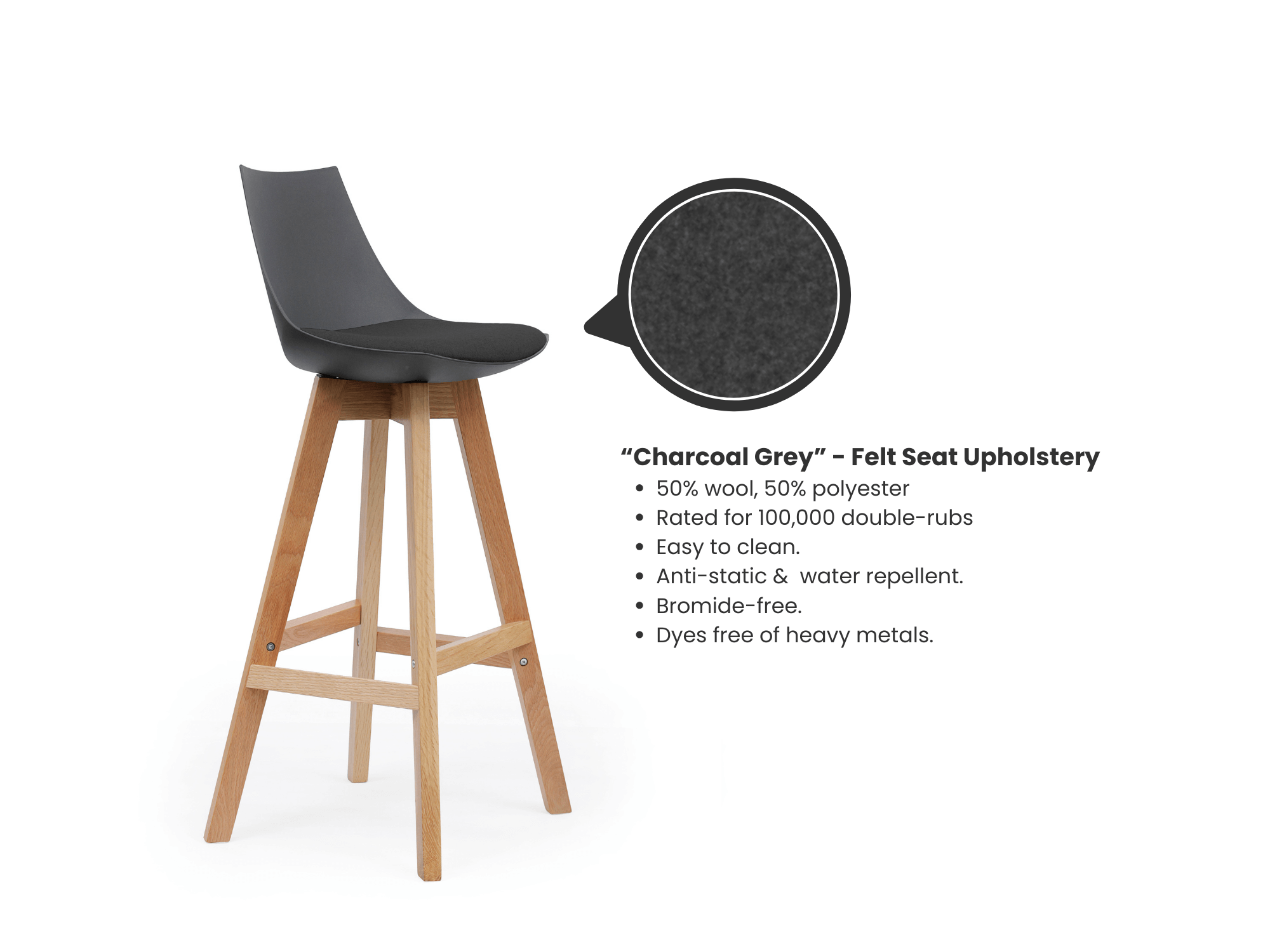 Luna Black Barstool