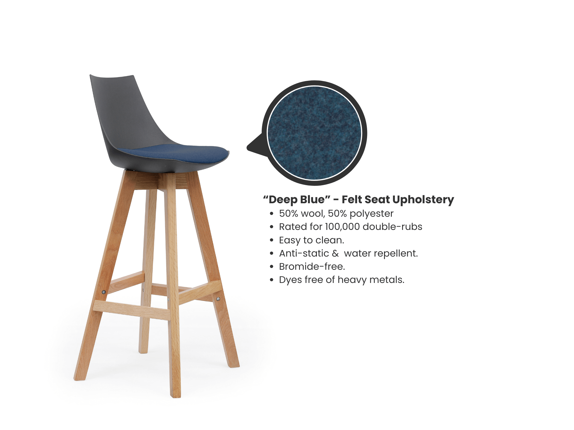 Luna Black Barstool