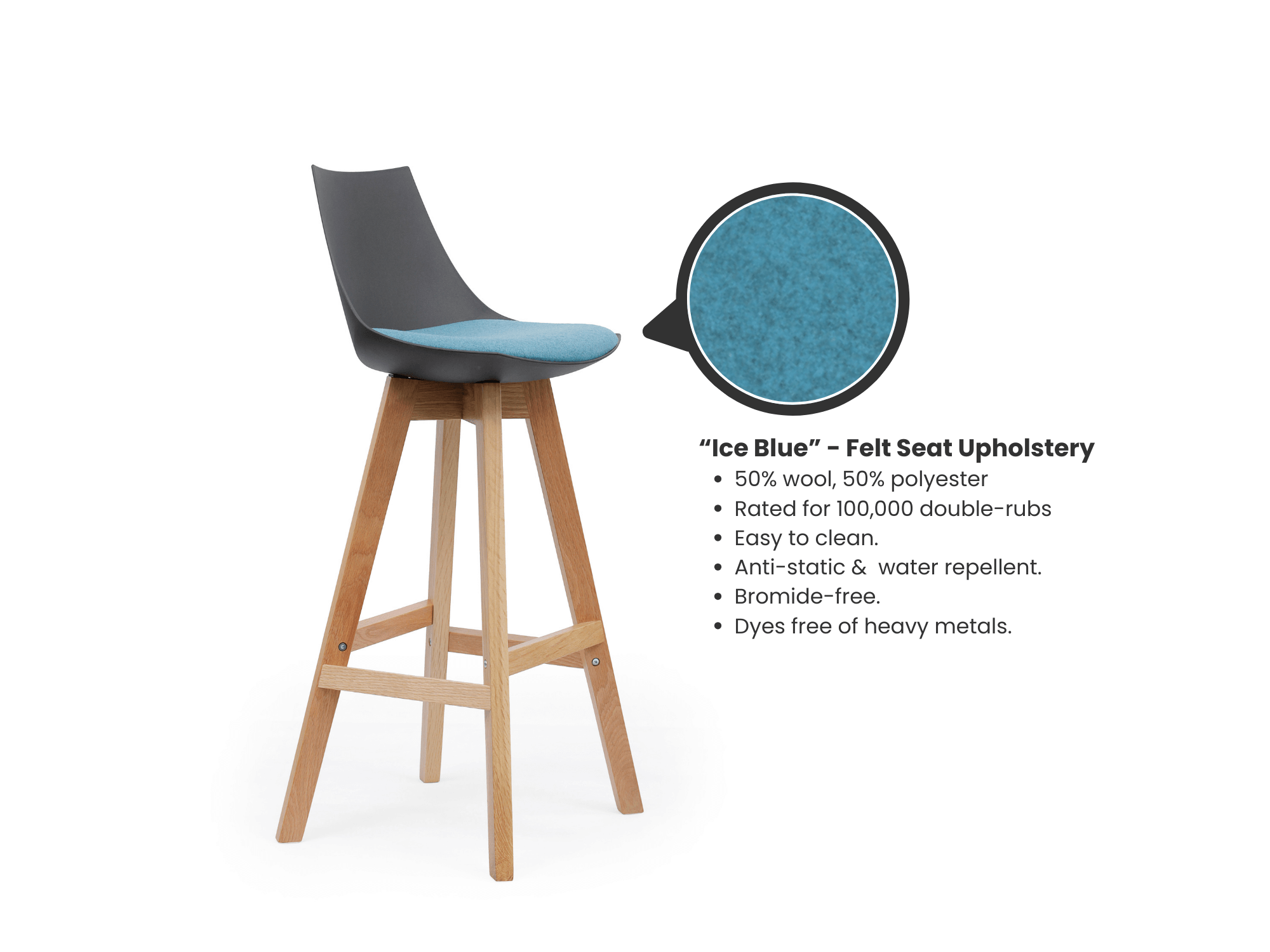 Luna Black Barstool