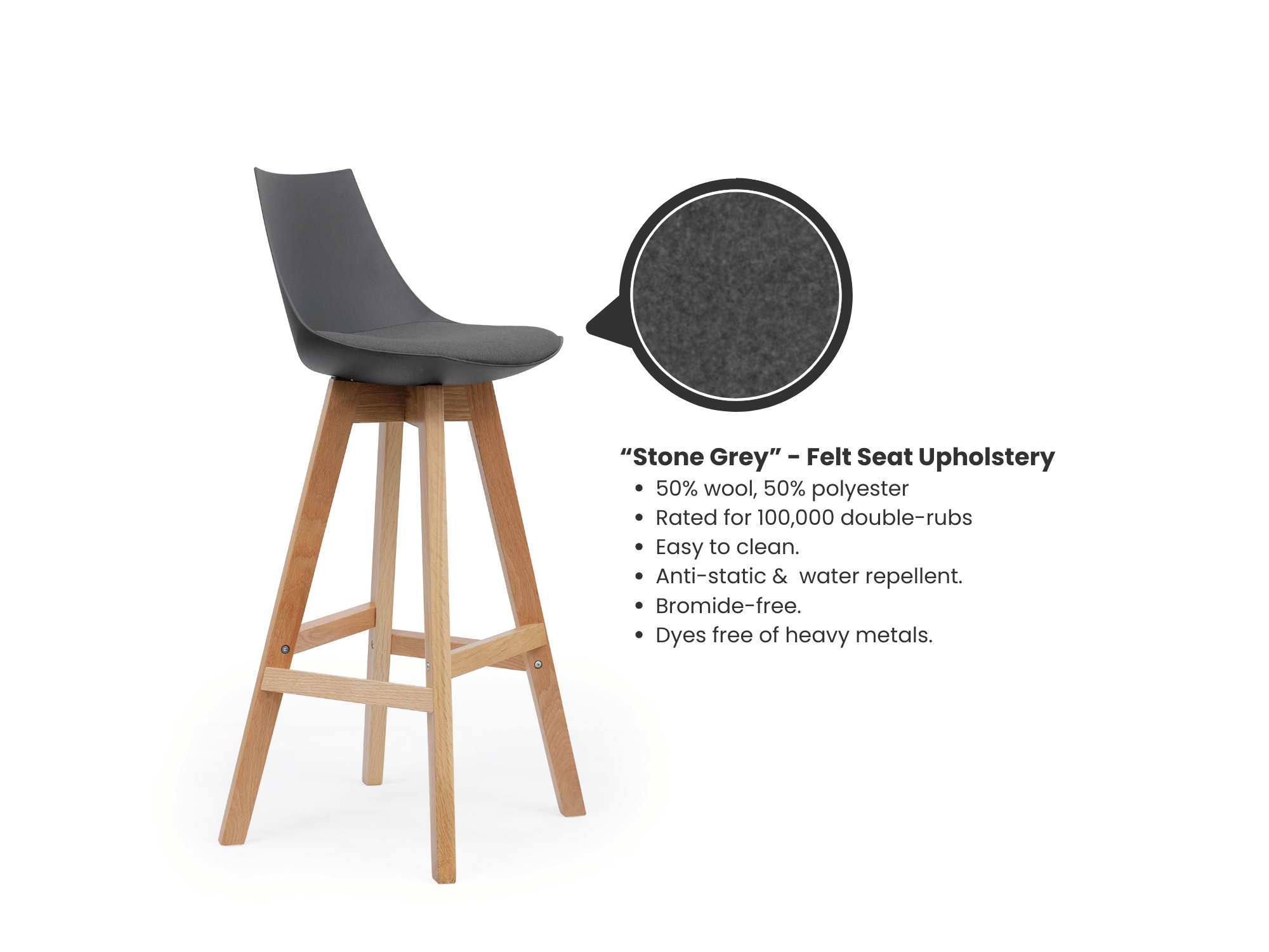 Luna Black Barstool