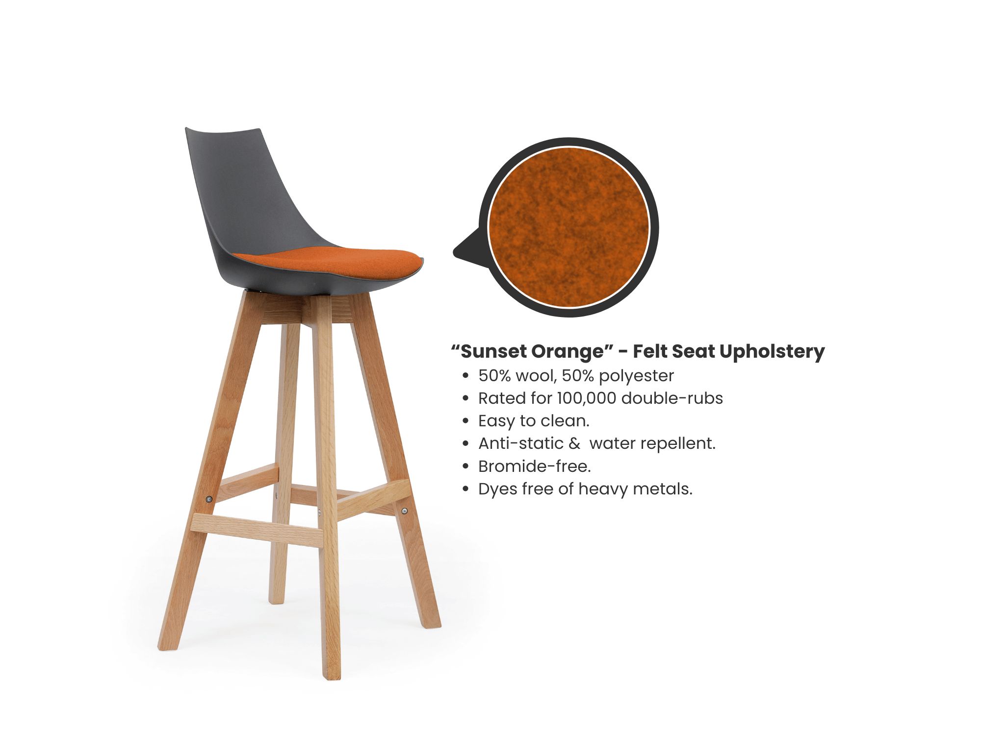 Luna Black Barstool