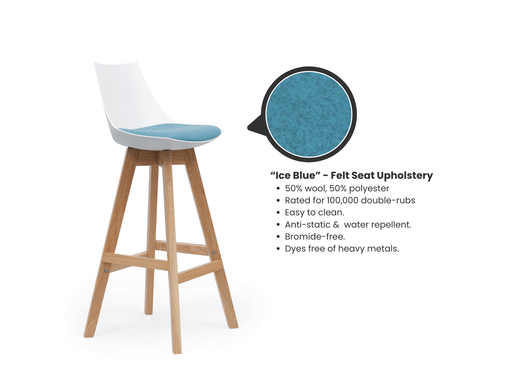 Luna White Barstool