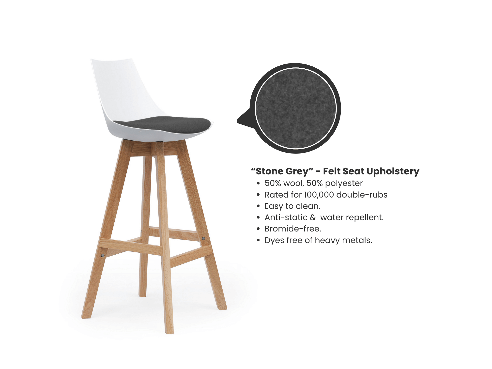 Luna White Barstool