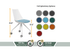 Luna Wheeled Guest Chair - White