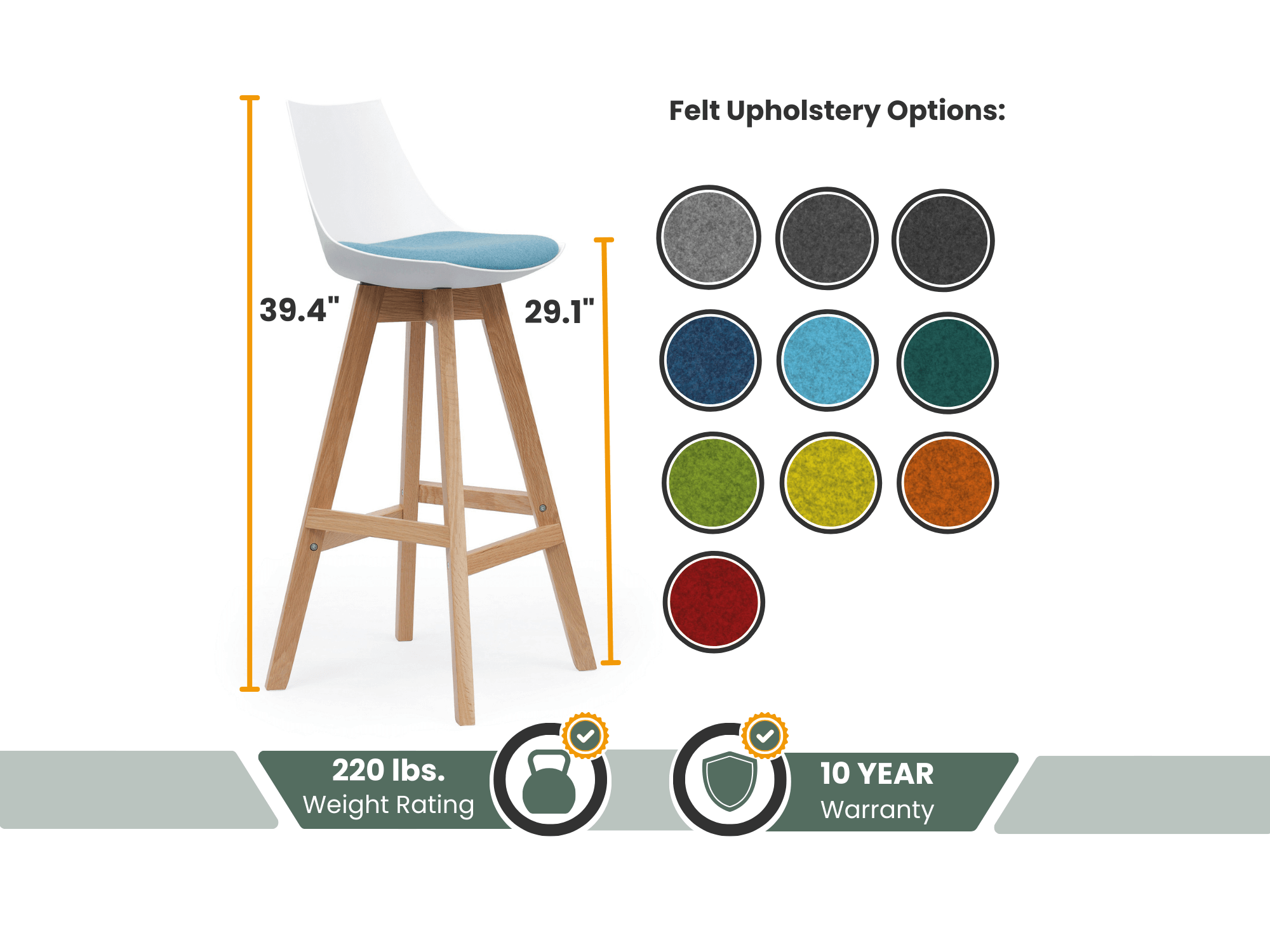 Luna White Barstool