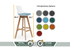 Luna White Barstool